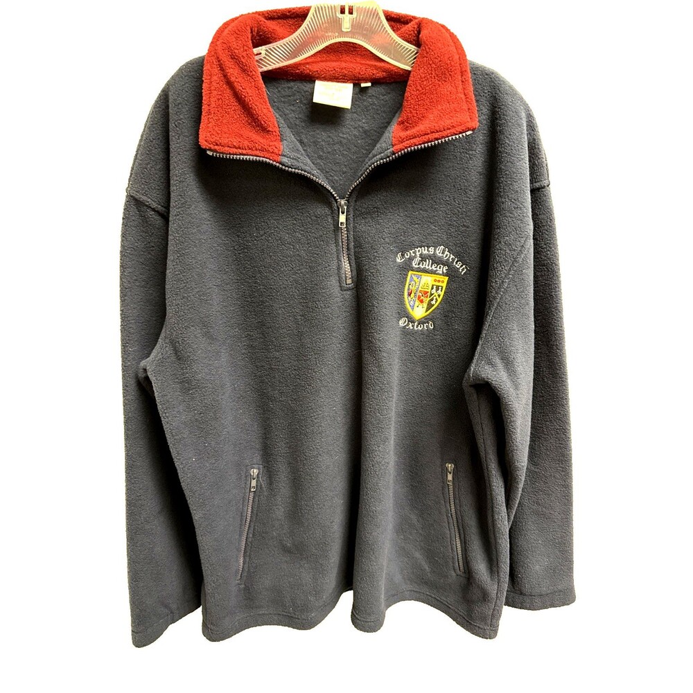 Varsity Shop Corpus Christi College Oxford 1/4 Zip Pullover Fleece Blue Size XL